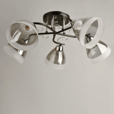 Люстра стельова Light House SH-19575/5B BK+CR 590*590*230 колір хром, плафон білий + сірий