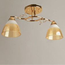 Люстра стельова Light House SH-19577/2 FG 490*200*240 золото, плафон бурштиновий 