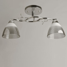 Люстра стельова Light House SH-19577/2A CR 490*200*240 хром, плафон сірий 