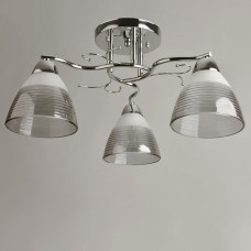 Люстра стельова Light House SH-19577/3A CR 490*490*240 хром, плафон сірий 