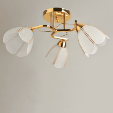 Люстра стельова Light House SH-19579/3 FG 520*520*240 колір золото, плафон білий 