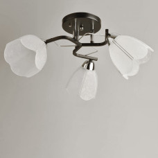 Люстра стельова Light House SH-19579/3B BK+CR 520*520*240 колір чорний хром, плафон білий 
