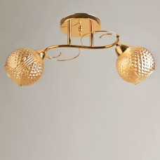Люстра стельова Light House SH-19580/2 FG 480*200*230 колір золото, плафон бурштиновий 