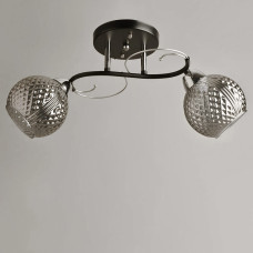 Люстра стельова Light House SH-19580/2B BK+CR 480*200*230 колір чорний + хром, плафон сірий 