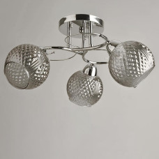 Люстра стельова Light House SH-19580/3A CR 460*460*230 колір хром, плафон сірий 