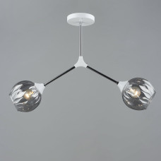 Люстра стельова Light House SRS-19581/2 CH+WT біла + хром, плафон сірий 