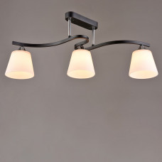 Люстра стельова Light House SRS-19582/3 BK+CH чорна + хром, плафон білий 