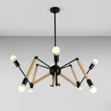 Люстра-павук стельова в стилі лофт Light House LS-17091-8 BK чорна