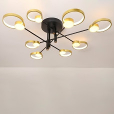 Люстра стельова світлодіодна LED Light House SRS-19595/8 (80W) колір чорний, плафон золото