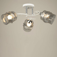 Люстра стельова Light House SRS-19601/3 WT+CH білий + хром, плафон сірий