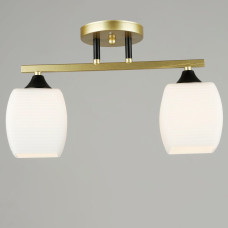 Люстра стельова Light House SRS-19604/2 GD+BK золото + чорний, плафон білий 
