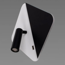 Настінний світильник світлодіодний Бра Light House SRS-19607 S-USB 7W+3W 235*235*110 чорний+білий
