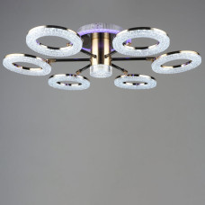 Люстра стельова світлодіодна LED Light House SRS-19608/6 GD+BK 76W, колір чорний + золото