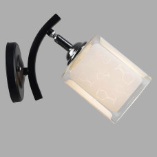 Настінний світильник Бра Light House SR-18995/1W CH+BK L275*W110*H150 чорний + хром, плафон білий з прозорим