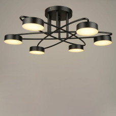 Люстра стельова світлодіодна LED Light House SRS-19544/6 BK 84W, колір чорний