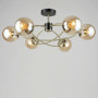 Зображення Люстра стельова молекула Light House SRS-19638/6 чорна + бронза, плафон бурштиновий  ИМ Light-Deco 
