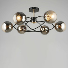 Люстра стельова молекула Light House SRS-19639/6 чорна + золото