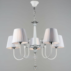 Люстра підвісна з абажуром Light House SRS-19646/5 WT+CR білий + хром