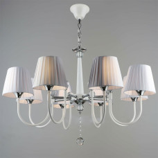 Люстра підвісна з абажуром Light House SRS-19646/8 WT+CR білий + хром