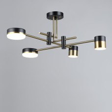 Люстра стельова світлодіодна LED Light House SRS-19694/4 BK+COP, колір чорний + золото