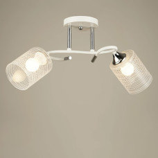 Люстра стельова Light House SRS-19698/2 WT+CH білий + хром, прозорий плафон з білим