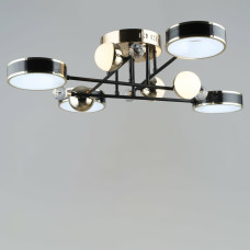 Люстра стельова світлодіодна LED Light House SRS-19699/4+4 BK+FGD, колір чорний + золото