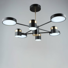 Люстра стельова світлодіодна LED Light House SRS-19700/4+4 BK+FGD, колір чорний + золото