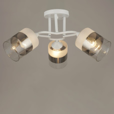 Люстра стельова Light House SRS-19701/3 WT білий, плафон білий + чорний + прозорий