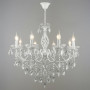 Изображение Люстра подвесная классическая хрустальная свечи Light House SRS-19709/8 WT белая с прозрачным  ИМ Light-Deco 