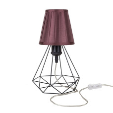 Настільна лампа з абажуром Levistella 752T2019F02 BK+BR чорна, абажур коричневий 