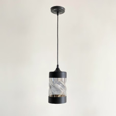 Люстра подвесная Light House SRS-19737/1 черная, плафон черный с прозрачным 