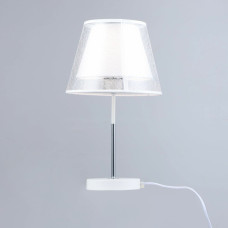 Настільна лампа з абажуром Light House SRS-19749/1T CH білий +хром, абажур білий