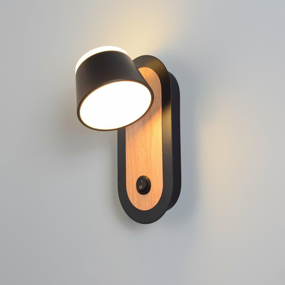 Изображение Настенный светильник светодиодный Бра Light House SRS-19770B 7W черный + коричневый  ИМ Light-Deco 