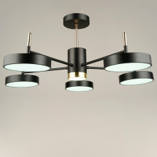 Люстра стельова LED Light House SRS-19780/5 BK+FGD, колір чорний + золото