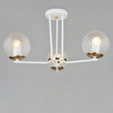 Люстра стельова Light House SRS-19786/3 WT+FGD білий + золото, плафон прозорий