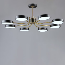 Люстра стельова світлодіодна LED Light House SRS-19790/8 BK+COP, колір чорний + золото