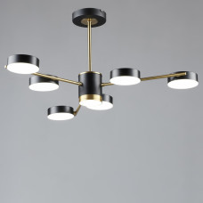 Люстра стельова світлодіодна LED Light House SRS-19792/6 COP+BK, колір чорний + золото
