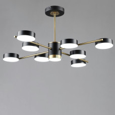 Люстра стельова світлодіодна LED Light House SRS-19792/8 COP+BK, колір чорний + золото