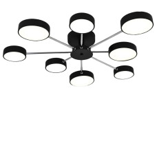 Люстра стельова LED Light House SY-19495/4+4 BK+CR D1000*H120 176W PULT DU, колір чорний