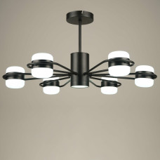 Люстра стельова світлодіодна Light House SRS-19836/6 BK чорна, плафон білий 