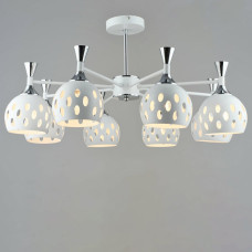 Люстра потолочная металлическая в гостиную Light House SRS-19837/8 WT+CR хром + белый