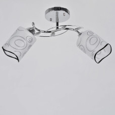 Люстра стельова Light House SRS-19849/2 CR хром, плафони білі з візерунком