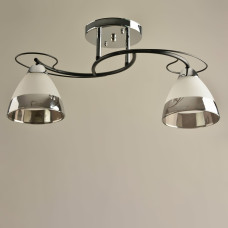 Люстра стельова Light House SRS-19857/2 хром + чорний, білий плафон + хром