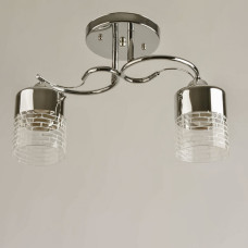 Люстра стельова Light House SRS-19860/2A CR хром, плафон хром + прозорий з візерунком