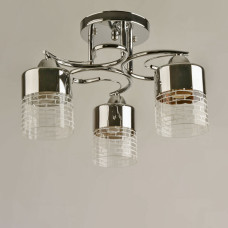 Люстра стельова Light House SRS-19860/3A CR хром, плафон хром + прозорий з візерунком