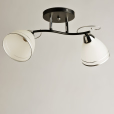 Люстра стельова Light House SRS-19861/2 BK+CR хром + чорний, плафон білий 