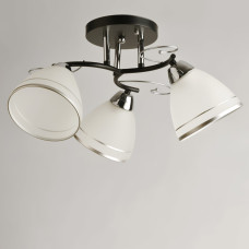 Люстра стельова Light House SRS-19861/3 BK+CR хром + чорний, плафон білий
