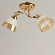 Люстра стельова Light House SRS-19862/2 FG золото, плафон білий + янтарний