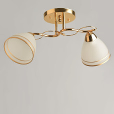 Люстра стельова Light House SRS-19863/2 FG золото, плафон білий з каймою