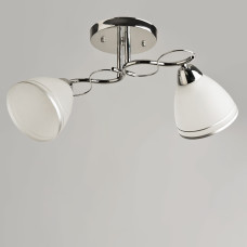 Люстра стельова Light House SRS-19864/2 CR хром, плафон білий з облямівкою
